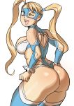 1girl :) :d ;) ;d arched_back ass big_breasts blonde_hair blue_eyes breasts deviantart large_ass leotard looking_at_viewer looking_back maniacpaint mask one_eye_closed open_mouth presenting_hindquarters rainbow_mika sideboob simple_background street_fighter street_fighter_v teeth thighhighs thighs tongue twin_tails white_background wink