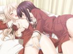 2girls blonde_hair blush breasts fingering fingering_partner fingering_pussy fingering_through_clothes fingering_through_panties game_cg kani_biimu kawamura_reo large_breasts licking long_hair multiple_girls nipple_licking nipples open_clothes open_shirt panties petals sawaguchi_mai school_uniform shirt small_breasts sono_hanabira_ni_kuchizuke_wo st._michael's_school_uniform underwear yuri