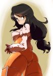 ass big_ass big_breasts black_hair bodysuit breasts brown_eyes dat_ass female final_fantasy final_fantasy_ix garnet_til_alexandros_xvii hun latex looking_at_viewer looking_back solo