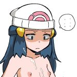  1:1_aspect_ratio 1_girl 1girl breasts cum cum_on_face dawn dawn_(pokemon) female female_human female_only hikari_(pokemon) human low_resolution nude orange_hair pokemon pokemon_(anime) pokemon_character protagonist_(pokemon) semen semen_on_body semen_on_breasts semen_on_hair semen_on_hands semen_on_upper_body simple_background solo white_background 