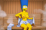 big_breasts marge_simpson sauna the_simpsons towel