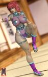 1girl 1girl 1girl 1girl 3d big_breasts blurry_background dojo female_only ibex-cg killer_instinct killer_instinct_2 kim_wu pixiv ponytail red_hair solo_female solo_focus thick_thighs thighs