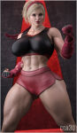 1girl 3d alluring athletic_female big_breasts blonde_hair cga3d erotichris exercise exercise_clothing female_abs female_only fit_female lidia_sobieska namco pin_up polish prime_minister short_gym_shorts sports_bra tekken tekken_8 thick_thighs