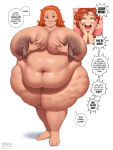 completely_nude completely_nude_female fellatrix holding_breasts morbidly_obese mother_&_daughter obese overweight overweight_female sagging_breasts speech_bubble ssbbw star_eyes