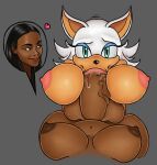 1futa 1girl 1girl anthro balls breasts dark-skinned_futanari dark_skin erection fellatio female_focus furry futanari futanari_on_female huge_balls huge_breasts huge_cock human looking_at_viewer maddie_wachowski oral oral_sex paizuri penis pov redalarm rouge_the_bat sega self_upload sex sonic_the_hedgehog_(series) tika_sumpter veiny_penis