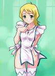  1girl apron blonde_hair erstin_ho green_eyes mai_otome maruto maruto! my-otome naked_apron solo thighhighs 