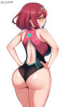 1girl 1girl 1girl alluring alternate_costume ass big_ass big_breasts big_breasts big_breasts earrings fat_ass female_only hands_on_hips heroine legs looking_at_viewer looking_back medium_hair milf namu_(112namu) nintendo official_alternate_costume one-piece_bikini one-piece_swimsuit parted_lips pin_up pose posing pyra red_eyes red_hair seductive seductive_look sensual sideboob swimsuit thick_thighs thighs xenoblade_(series) xenoblade_chronicles_2