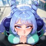 1girl 1girl ai_generated blue_hair bodysuit curvy curvy_female long_hair my_little_pony:_friendship_is_magic nejire_hadou rooftop