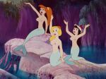 1girl 3_girls 3_girls arika_(peter_pan) bedaxe breasts chelan_(peter_pan) disney edit female_only mermaid mermaid_tail nipples no_bra penelope_(peter_pan) peter_pan peter_pan_(disney) screenshot screenshot_edit smile