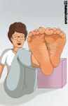 1girl attractive barefoot big_feet brunette feet feet_focus foot foot_fetish foot_focus glasses king_of_the_hill large_feet milf peggy_hill soles sportyanime tease toes