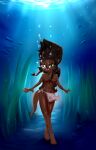 1girl bubbles byondrage female kelp lei-lani looking_at_viewer marine ocean otter solo standing the_depths topless underwater walking