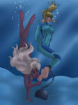 2girls asphyxiation barefoot crossover disney drowning feet female metroid nintendo peril queen_la samus_aran serisabibi tagme tarzan underwater underwater_peril