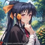 1girl 1girls akeno big_breasts breasts dress henhalla himejima himejima_akeno solo_female young younger_female