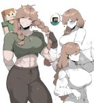 1girl abs alex_(minecraft) ass big_ass big_breasts big_thighs blush breasts buff female_focus female_only huge_ass huge_breasts huge_thighs masoq095 minecraft muscular muscular_female orange_hair solo_female steve_(minecraft) strong_woman sweat thick_hips thick_thighs thighs