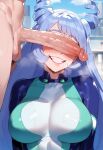 1girl 1girl ai_generated blue_hair bodysuit curvy curvy_female long_hair my_little_pony:_friendship_is_magic nejire_hadou rooftop