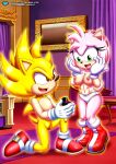 1boy 1girl amy_rose bbmbbf big_breasts boots breasts cameltoe diamond_level featureless_crotch female gloves headband hedgehog male male/female mobius_unleashed nipples nude nude_male palcomix panties proposal sega shoes sonic_the_hedgehog sonic_the_hedgehog_(series) super_amy super_sonic topless topless_female underwear white_panties white_underwear