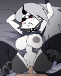 1girl absurd_res anthro anthro_penetrated areola big_breasts blush bottomless breasts canid canine clothed clothing dr._pizza_boi duo female_on_human female_penetrated first_person_view genitals helluva_boss high_res human human_on_anthro human_penetrating human_penetrating_anthro humanoid_genitalia humanoid_penis inkershike interspecies loona_(helluva_boss) male male/female male_on_anthro male_penetrating male_penetrating_female mammal nipples offscreen_character penetration penile penile_penetration penis penis_in_pussy pussy raised_clothing raised_shirt raised_topwear red_sclera sex shirt small_waist topwear vaginal vaginal_penetration