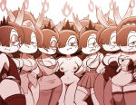 1girl breasts bunnysuit clones demon disney eyeshadow fangs hekapoo inkershike looking_at_viewer maid_uniform nipples nude nurse_uniform star_vs_the_forces_of_evil