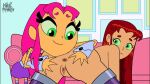 2_girls anilingus ass ass_grab cartoon_network dc_comics female_only gif green_eyes knullmannen nude orange_skin pink_hair pussy red_hair selfcest starfire teen_titans teen_titans_go teen_titans_go_vs_teen_titans