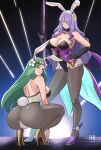 2girls alluring ass big_breasts bunny_ears bunny_girl camilla_(fire_emblem) fire_emblem fire_emblem:_three_houses fire_emblem_fates fire_emblem_heroes ihsnet legs official_alternate_costume performance rhea_(fire_emblem) stripper_pole thighs