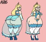 bigbuffscorpia blonde_hair blue_hair butt_expansion crown dat_ass disney earrings gigantic_ass see-through_clothes small_breasts smile star_butterfly star_vs_the_forces_of_evil