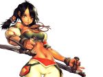  animated animated_gif bandeau bandeau_bikini black_hair gif hyung_tae_kim midriff muscle soul_calibur soul_edge soulcalibur talim tan tubetop twintails weapon white_background 