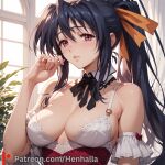 1girl 1girls akeno big_breasts breasts dress henhalla himejima himejima_akeno solo_female young younger_female