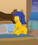 bed breasts gp375 hair_down marge_simpson nude pussy the_simpsons