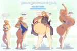 1girl belly big_breasts blonde_hair blue_eyes breast_expansion breath_of_the_wild choker clothed_female coffeeslice elf_ears english_text fictional_language gigantic_breasts growth growth_sequence happy health_bar height_growth high_heels highleg highleg_panties huge_belly huge_breasts lactating lactation large_areolae large_belly long_hair milf milking post-pregnancy pregnancy_progression pregnant presenting princess_zelda ready_to_pop sequence sheikah_text side_tie_panties standing_on_tip_toes stockings swimsuit the_legend_of_zelda thong zelda_(breath_of_the_wild)