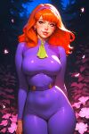 big_breasts daphne_blake latex_bodysuit scooby-doo thighs