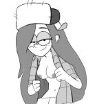 2d 2d_animation 2d_artwork bedroom_eyes breasts disney disney_xd gravity_falls grin hat inkershike looking_at_viewer nipples no_bra pants presenting presenting_breasts seductive seductive_eyes seductive_smile shirt smile smiling_at_viewer wendy_corduroy