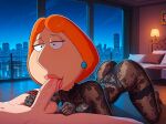 ass bodysuit erect_penis family_guy fellatio lois_griffin see-through thighs