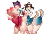 1futa 1girl animal_ears ass balls big_ass big_balls big_breasts big_penis bottomless breasts cat_ears cat_girl cat_tail catgirl clothed clothing dog_ears dog_girl duo erection female futanari futanari_on_female gegege_no_kitarou huge_balls huge_breasts huge_cock humanoid humanoid_penis inuyama_mana kawahagitei light-skinned_female light-skinned_futanari light_skin mostly_clothed nekomusume penis pointed_ears sex short_hair standing stomach_bulge stomach_deformation yokai