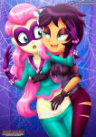 1girl 2_girls bbmbbf clothed clothed_female cosplay diamond_level equestria_girls fangs female/female female_only fingering fingering_pussy fluttershy_(eg) fluttershy_(mlp) friendship_is_magic gloves hair_on_head hasbro long_hair mask masturbation mostly_clothed mostly_clothed_female my_little_pony palcomix panties pants pants_down pietros_secret_club saddle_rager_(mlp) sunset_shimmer vampire_costume wig yuri