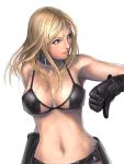  anime big_breasts bikini bikini_top blonde_hair blue_eyes breasts chaps choker dixie_clemets gloves leather long_hair navel rumble_roses ryu_(artist) ryu_(ryu&#039;s_former_site) swimsuit thumb_down 