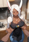 1girl dark-skinned_female dark_skin miruko my_hero_academia rabbit_ears rabbit_girl rumi_usagiyama white_hair