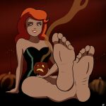 1girl barefeet barefoot batman batman:_the_animated_series batman_(series) dc_comics dc_comics dc_universe feet_fetish feet_focus foot_fetish foot_focus halloween orange_hair pamela_isley poison_ivy poison_ivy_(dcau) pumpkin redhead soles teasing_with_feet toes zahog