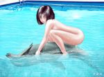 animated beastiality cowgirl_position dolphin gif girl_on_top lowres nude pool qvga sex straddling vaginal water