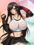 1girl 1girl 1girl big_breasts clothed_female female_focus female_only final_fantasy final_fantasy_vii final_fantasy_vii_remake long_hair mitgard-knight nipples nipples_visible_through_clothing solo_female solo_focus tagme tifa_lockhart video_game_character video_game_franchise