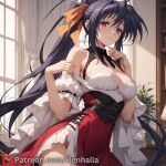 1girl 1girls akeno big_breasts breasts dress henhalla himejima himejima_akeno solo_female young younger_female