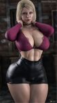 1girl 1girls 3d athletic athletic_female big_ass big_breasts blender_(software) blonde_hair blue_eyes breasts bust cga3d choker curvaceous curvy curvy_figure erotichris female_focus hips hourglass_figure huge_ass jacket large_ass legs light-skinned_female light_skin maria_(silent_hill) mature mature_female short_hair silent_hill silent_hill_2 silent_hill_2_remake skirt slim_waist succubus tattoo thick thick_hips thick_legs thick_thighs thighs tight_clothing twitter voluptuous voluptuous_female waist wide_hips