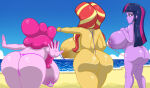 1girl 2022 3_girls areola ass beach bent_over big_ass big_breasts big_breasts big_nipples bikini breasts curvy equestria_girls female_only females_only friendship_is_magic hasbro huge_ass huge_breasts large_areolae large_ass mashoart mostly_nude my_little_pony nipples nude_female pinkie_pie_(mlp) rear_view sideboob sling_bikini slingkini slingshot_bikini slingshot_swimsuit string_bikini sunset_shimmer thick_thighs thunder_thighs trio twilight_sparkle_(mlp) under_boob useless_clothing water wide_hips