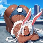 1girl dark-skinned_female dark_skin miruko my_hero_academia rabbit_ears rabbit_girl rumi_usagiyama white_hair