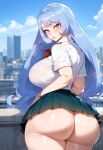 1girl 1girl ai_generated blue_hair curvy curvy_female long_hair my_little_pony:_friendship_is_magic nejire_hadou rooftop