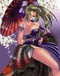 1041_(toshikazu) 1girl alluring bandai_namco big_breasts bladed_weapon breasts cleavage iaidou iait? legs long_legs nail_polish namco namco_bandai parasol ponytail project_soul setsuka sideboob soul_calibur soul_calibur_iii soul_calibur_iv soul_calibur_vi sword tattoo thick_thighs thighs tied_hair weapon xuexue_yue_hua