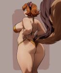 1girl 1girl 1girl 1girls adjusting_clothes adjusting_panties adjusting_swimsuit animal_ears animal_tail anthro ass back big_breasts bikini blush breasts brown_background brown_hair clothing freckles from_behind green_eyes grey_background huge_ass inker_comics inkershike looking_at_viewer looking_back makeup mammal marvel_rivals panties_pull short_hair sideboob simple_background smile squirrel_ears squirrel_girl squirrel_girl_(marvel) squirrel_girl_(marvel_rivals) squirrel_tail swimsuit tail thick_thighs thighs wide_hips yellow_bikini