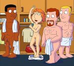 blackzacek breasts dark-skinned_male erect_nipples family_guy huge_penis locker_room lois_griffin male nude pubic_hair pussy thighs