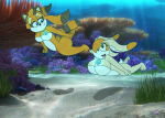 2girls aged_up anthro ass barefoot big_ass big_breasts breasts bubble_butt cream_the_rabbit featureless_breasts feet female female_only freediving furry huge_breasts marine_the_raccoon necklace necklace_only nude ocean rabbit raccoon sea sega skinny_dipping sonic_(series) sonic_the_hedgehog_(series) swimming thebigroundguy underwater water