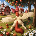 1girl 1girl ai-generated apple apple_bloom ass cutie_mark_crusaders farm female_focus food fruit furry furry_female hasbro high_res lmeadow my_little_pony my_little_pony_friendship_is_magic nature orange_eyes pegasus pegasus_pony pussy red_hair ribbon stable_diffusion tail tree wings yellow_fur