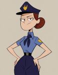 1girl 1girl ai_generated cartoon_network clothed female_only fhfif_cop foster's_home_for_imaginary_friends fully_clothed hands_on_hips looking_at_viewer officer_jones